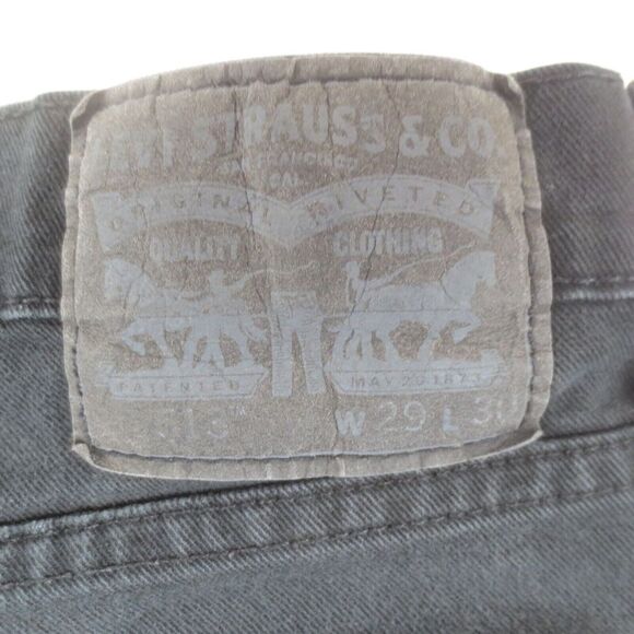 Levis 513 Jeans Mens 29x30‎ (Actual 29x28) Black Slim Straight Distressed Denim - Picture 7 of 15